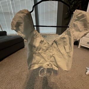 NVGTN Light Blue Blouse with Drawstring Detail